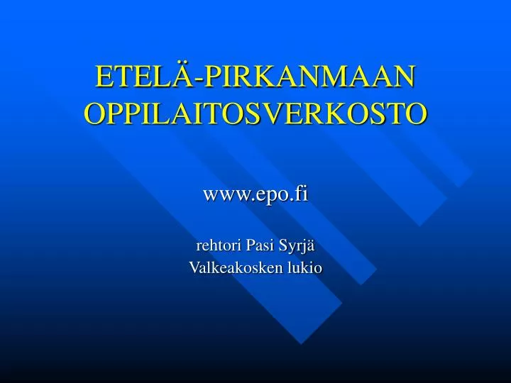 etel pirkanmaan oppilaitosverkosto