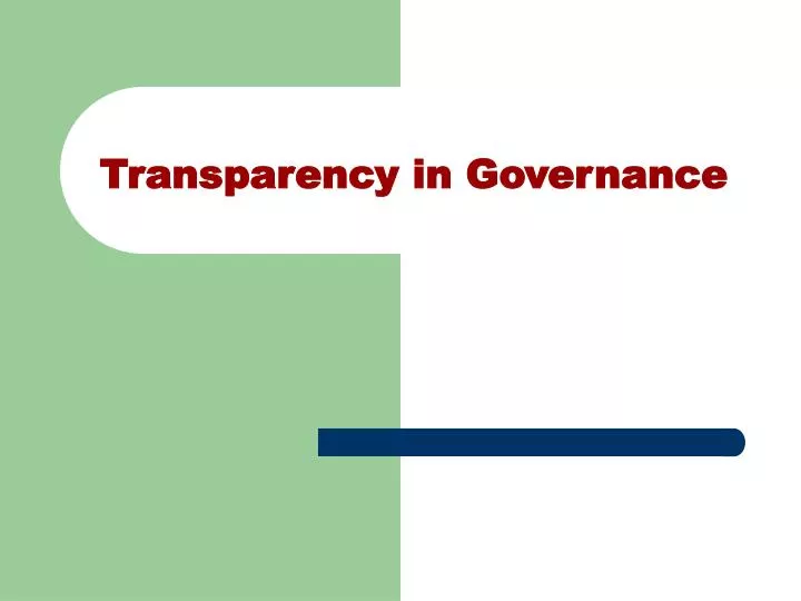 transparency in governance