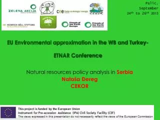 EU Environmental approximation in the WB and Turkey- ETNAR Conference