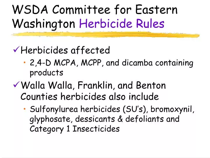 wsda committee for eastern washington herbicide rules