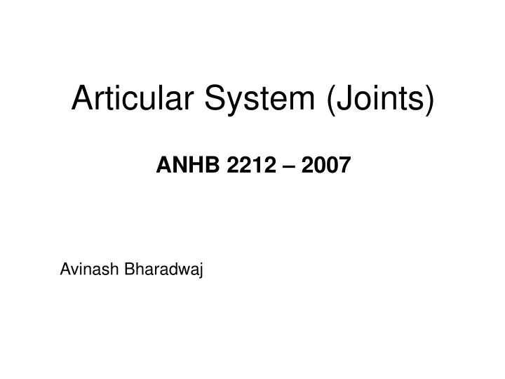 articular system joints anhb 2212 2007