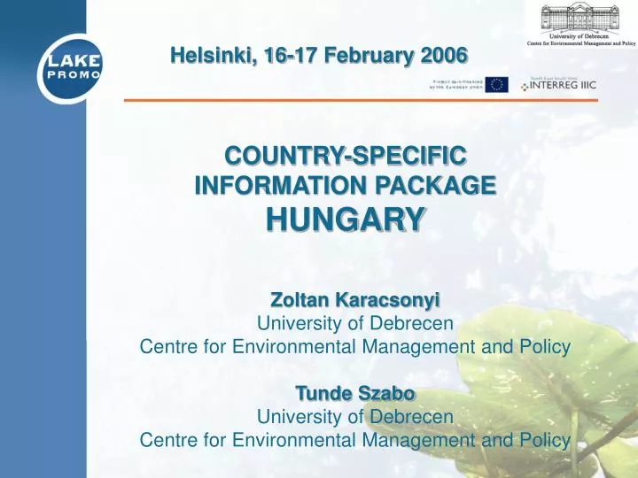 country specific information package hungary