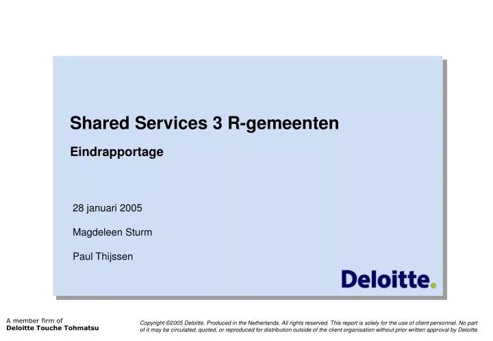 shared services 3 r gemeenten eindrapportage
