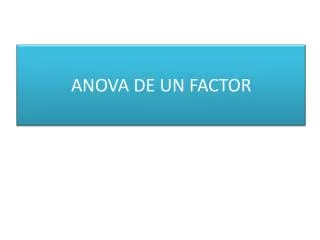 anova de un factor