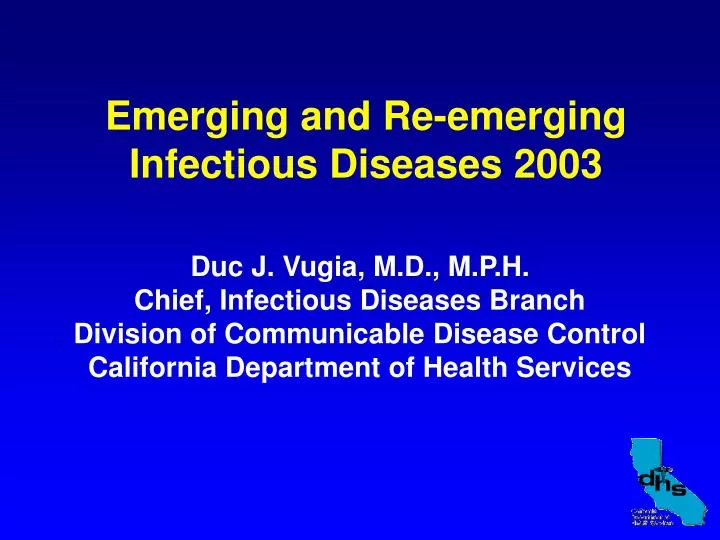 emerging and re emerging infectious diseases 2003