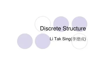 Discrete Structure