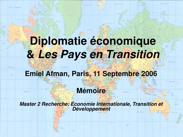 diplomatie conomique les pays en transition