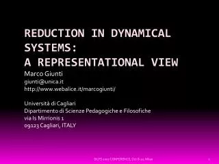 Reduction in Dynamical Systems: A Representational View