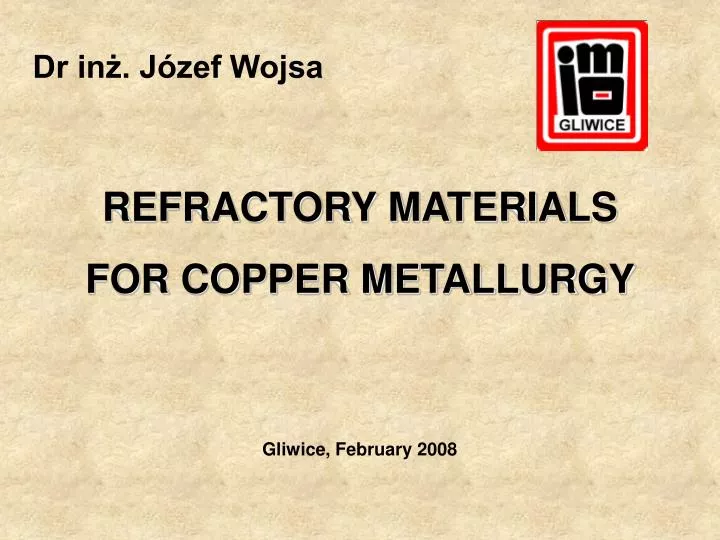 refractory materials for copper metallurgy