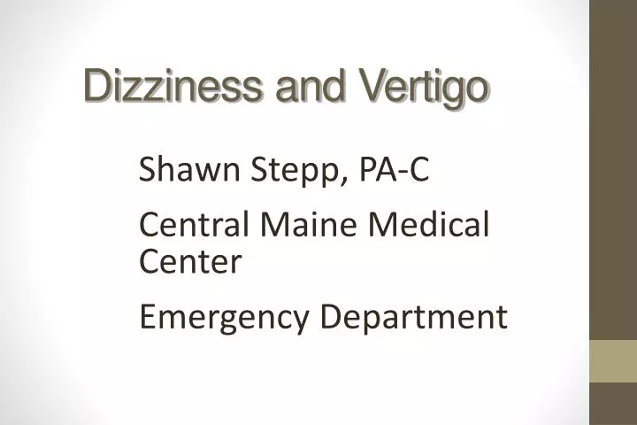 dizziness and vertigo