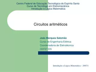 circuitos aritm ticos