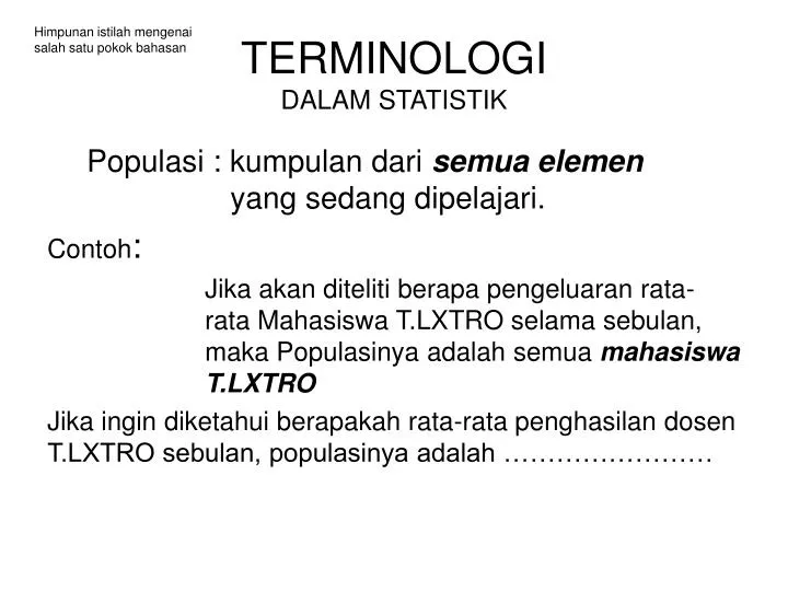 terminologi dalam statistik