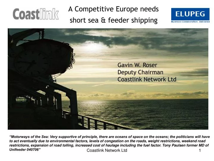 a competitive europe needs short sea feeder shipping