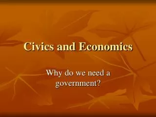 Civics and Economics