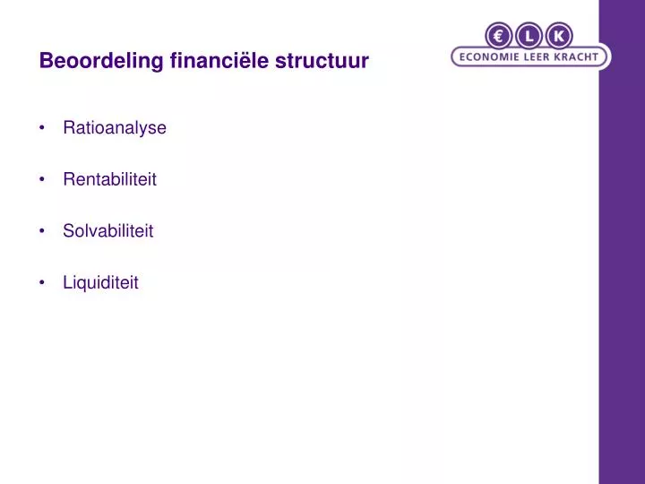 beoordeling financi le structuur