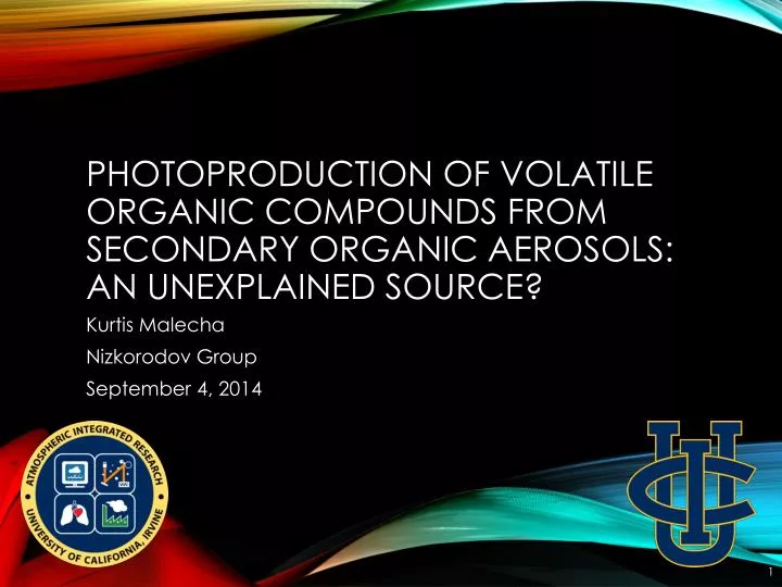 photoproduction of volatile organic compounds from secondary organic aerosols an unexplained source