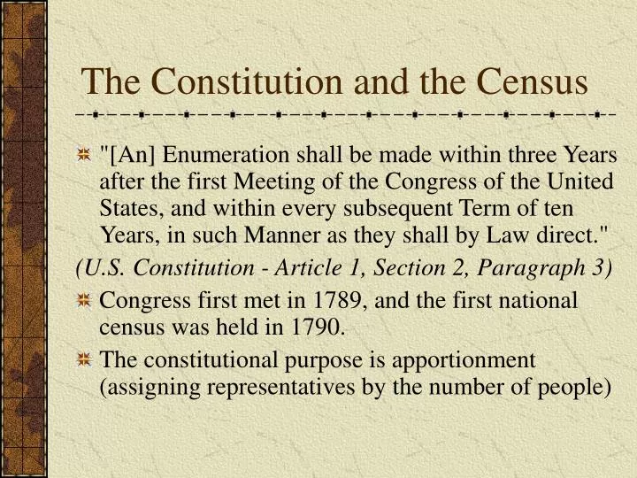 the constitution and the census