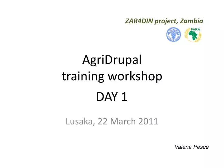 agridrupal training workshop day 1