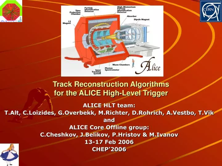 track reconstruction algorithms for the alice high level trigger