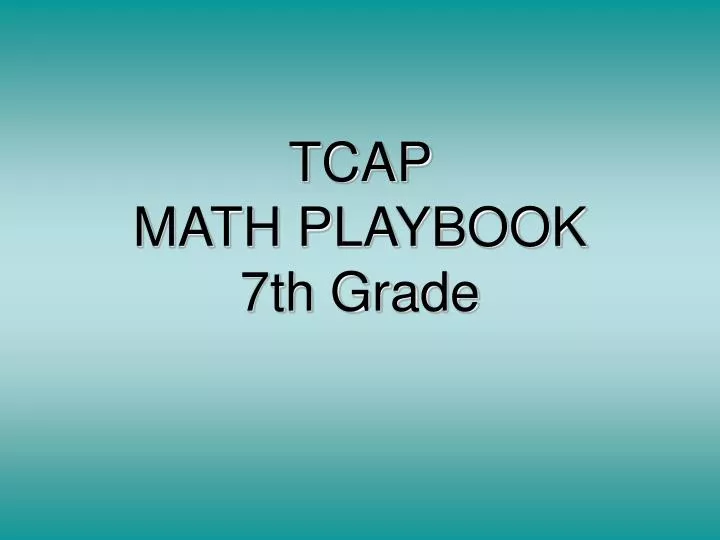 tcap math playbook 7th grade