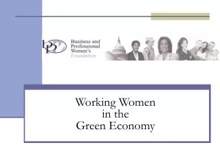 Working Women in the Green Economy