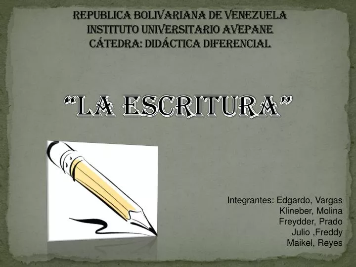 republica bolivariana de venezuela instituto universitario avepane c tedra did ctica diferencial