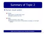 Summary of Topic 2 - slide 1