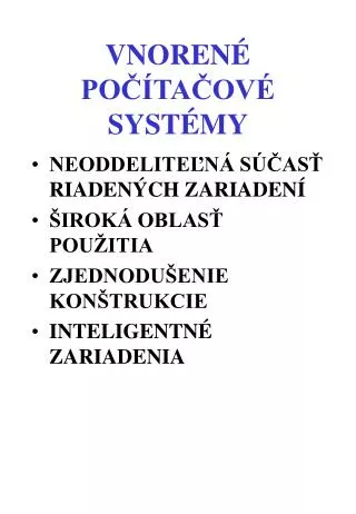 vnoren po ta ov syst my
