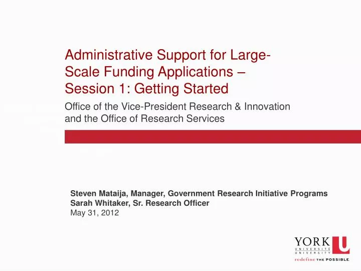 administrative support for large scale funding applications session 1 getting started