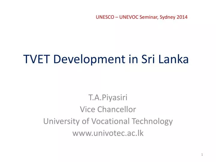 tvet development in sri lanka