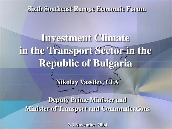 investment climate in the transport sector in the republic of bulgaria