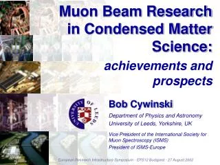 Muon Beam Research in Condensed Matter Science:
