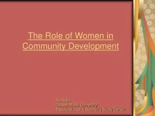 The Role of Women in Community Development