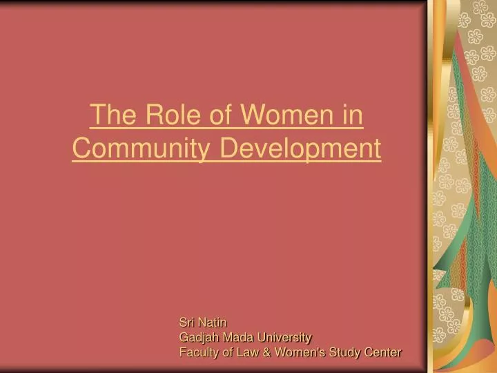 the role of women in community development