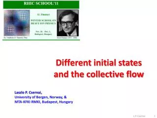 Different initial states and the collective flow