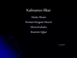 kalmanov filtar