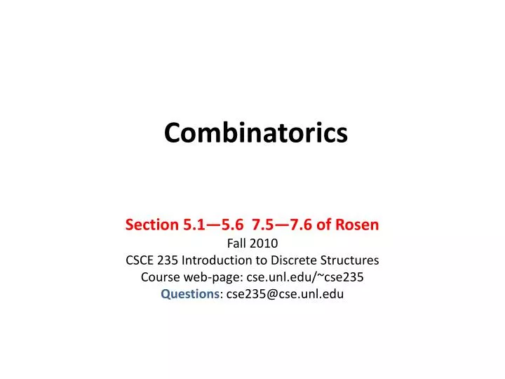 combinatorics