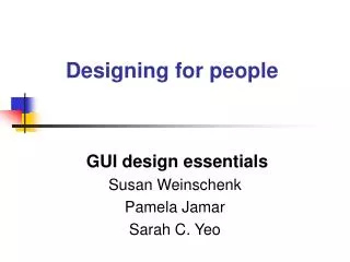 Designing for people