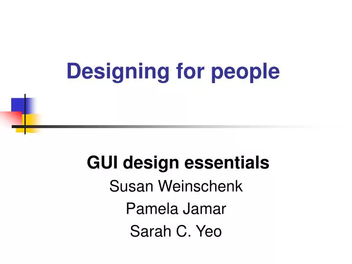designing for people