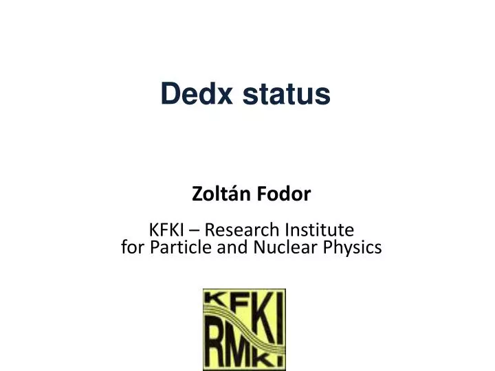 dedx status