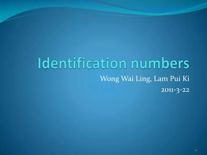 identification numbers