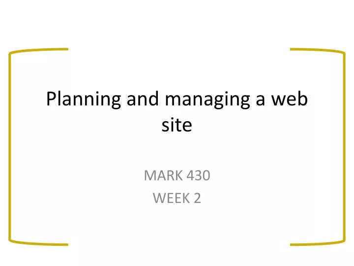 planning and managing a web site