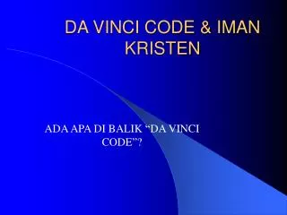 da vinci code iman kristen