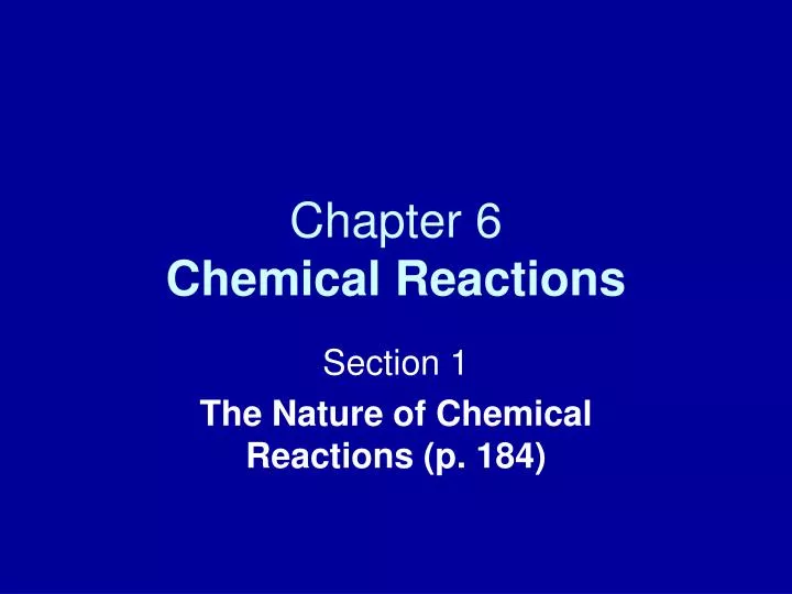 chapter 6 chemical reactions