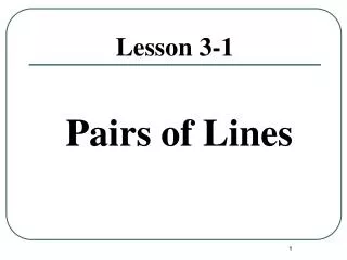 pairs of lines