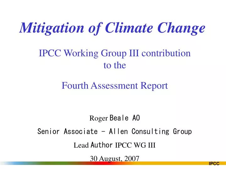 mitigation of climate change