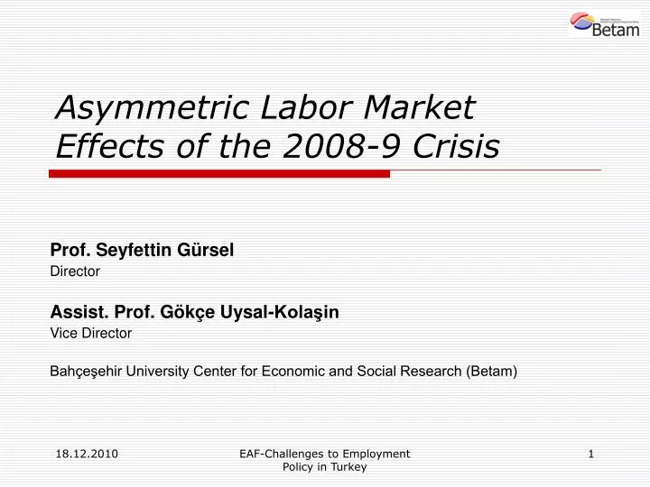 asymmetric labor market effects of the 2008 9 crisis