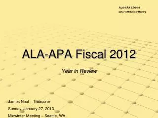 ALA-APA Fiscal 2012