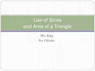 Law of Sines and Area of a Triangle