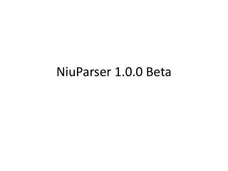 niuparser 1 0 0 beta